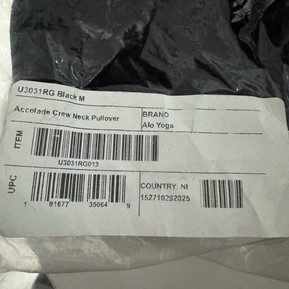 Alo Yoga Accolade Crew Neck Pullover Black Medium NEW - Picture 5 of 5